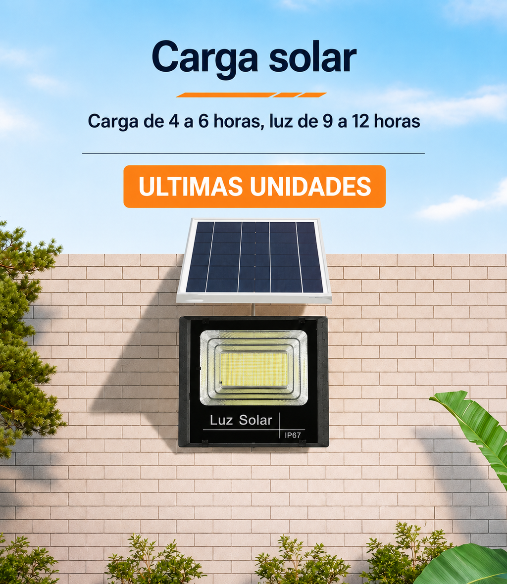 Foco Solar LED con Panel Solar IP67